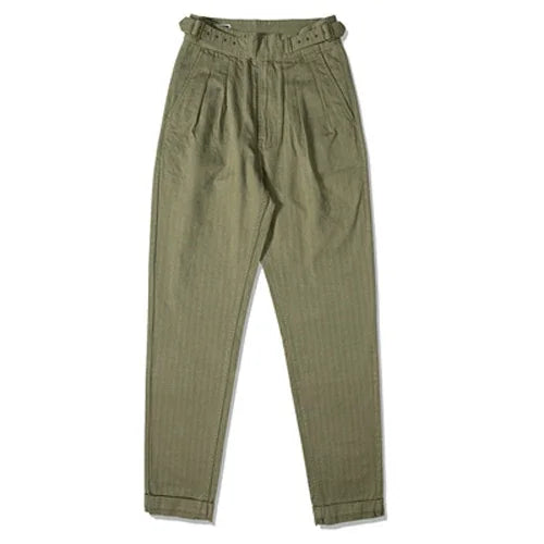 Men's Herringbone Cotton Gurkha Pants for Casual Style