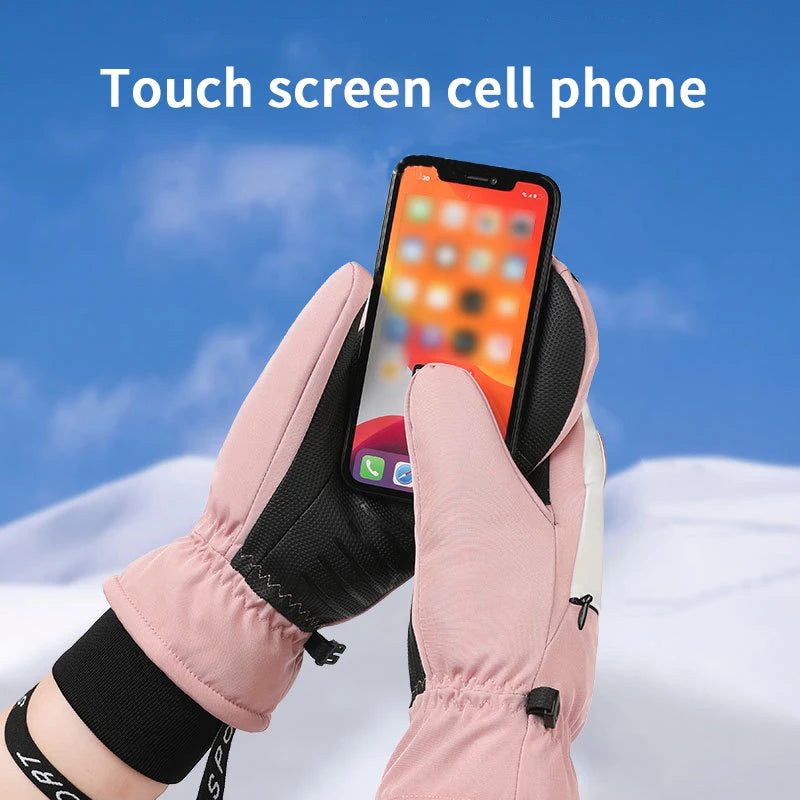 Windproof Touch Screen Ski Gloves Warm Outdoor Sports Non-Slip Cycling Gloves for Men and Women