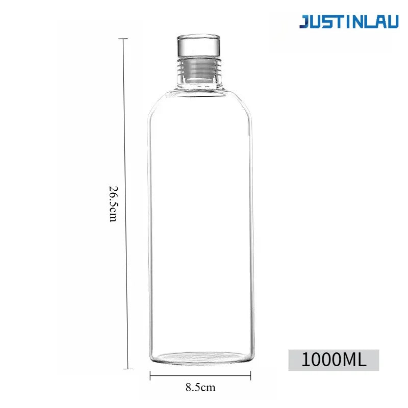 Transparent Borosilicate Glass Water Bottle | Portable Travel Cup
