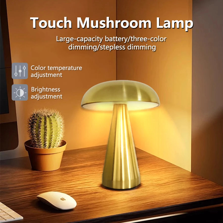 Mushroom LED Night Light | Touch Sensor Table Lamp for Any Space
