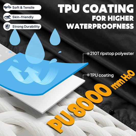 Waterproof Hooded Rain Poncho for Adults | Lightweight Emergency Jacket
