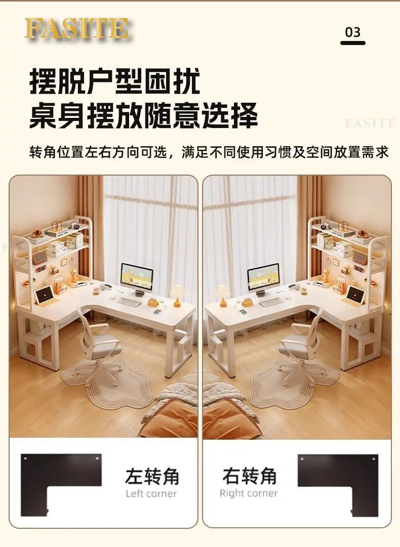 Premium Solid Wood Corner Computer Desk | Modern Workspace Solution