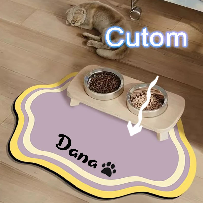 Cute Non-Slip Diatom Mud Pet Feeding Mat | Waterproof Home Decor
