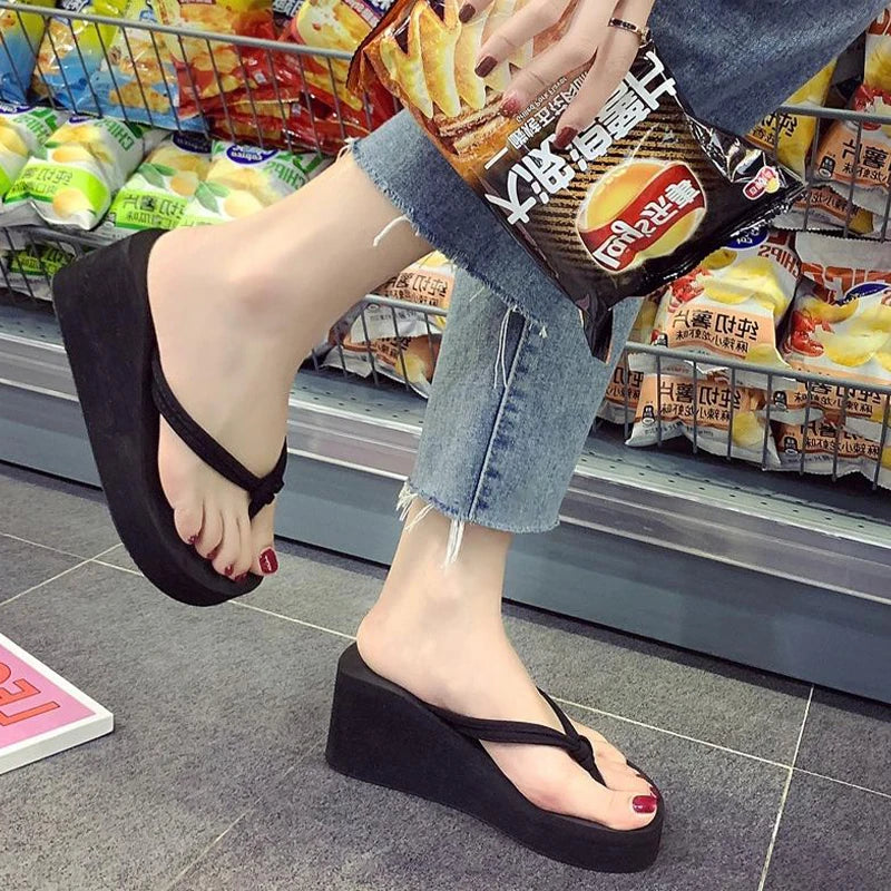 Trendy High-Heeled Flip-Flops for Women | Stylish Summer Sandals