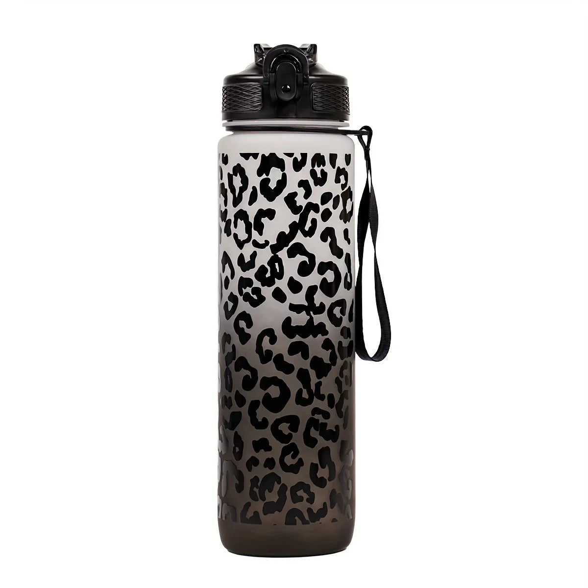 1 Liter Large Capacity Leopard Print Plastic Cup Leak Proof Sports Water Bottle Drink Items Outdoor Travel Portable Gym Bottle