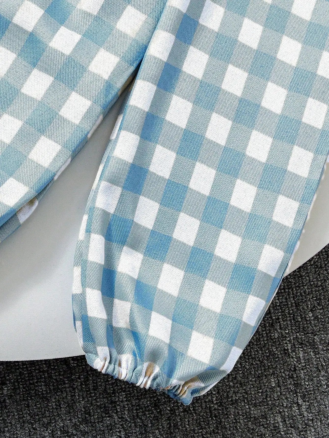 Little Girl's Blue and White Plaid 3-Piece Outfit Set | Summer Fun