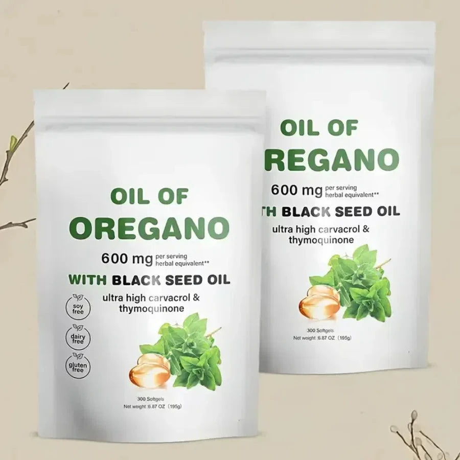 300 Capsules Oil of Oregano & Black Seed Oil | Natural Antioxidants