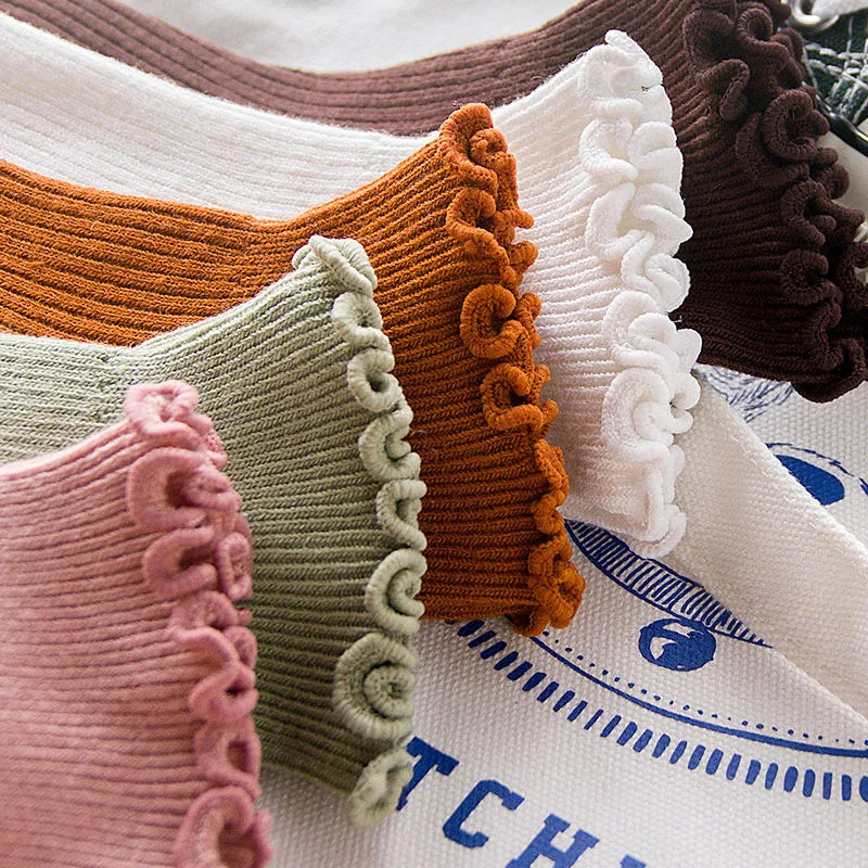 5 Pairs Women's Ruffled Ankle Socks | Stylish and Breathable