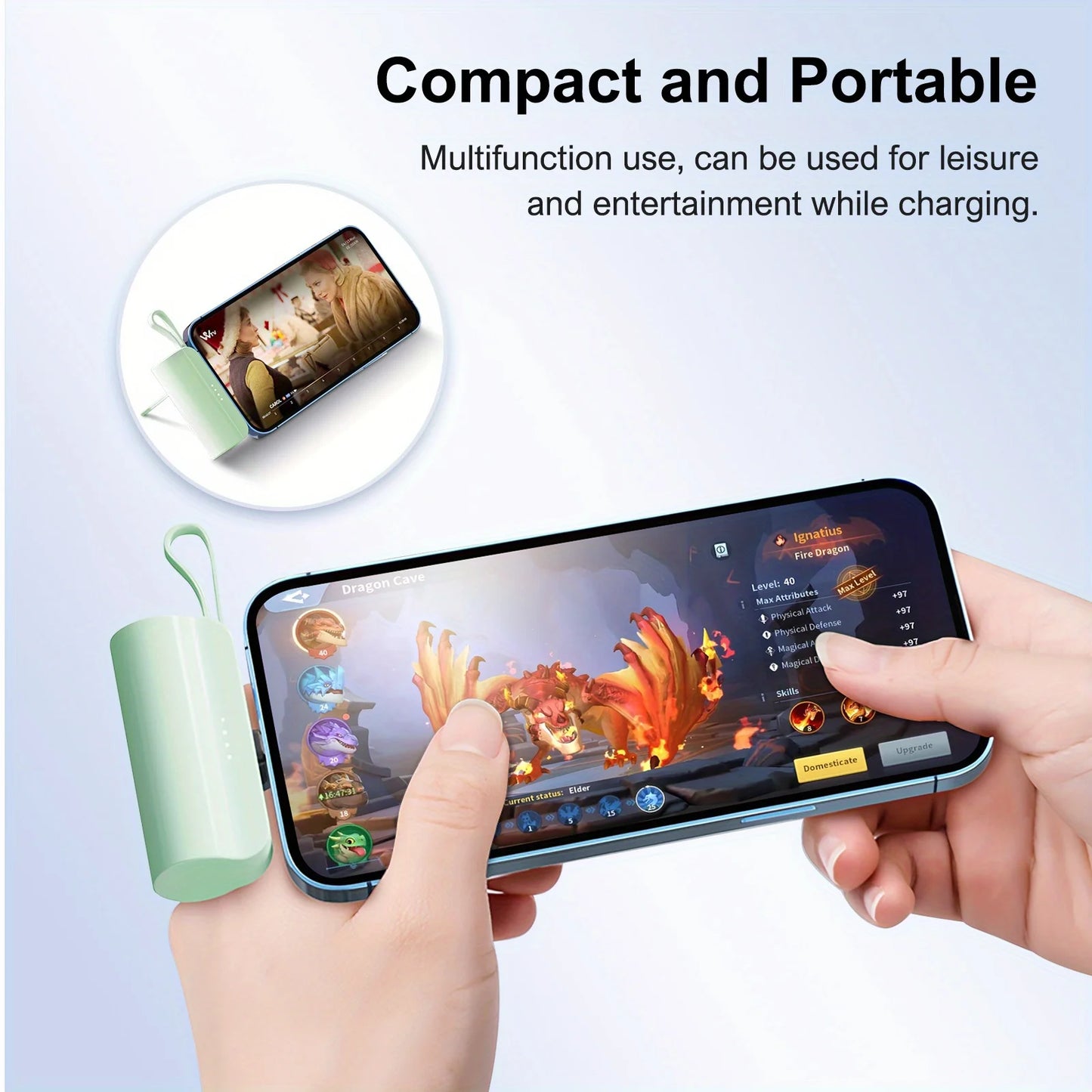 Mini Portable Power Bank 20000mAh | Dual USB-C Charger