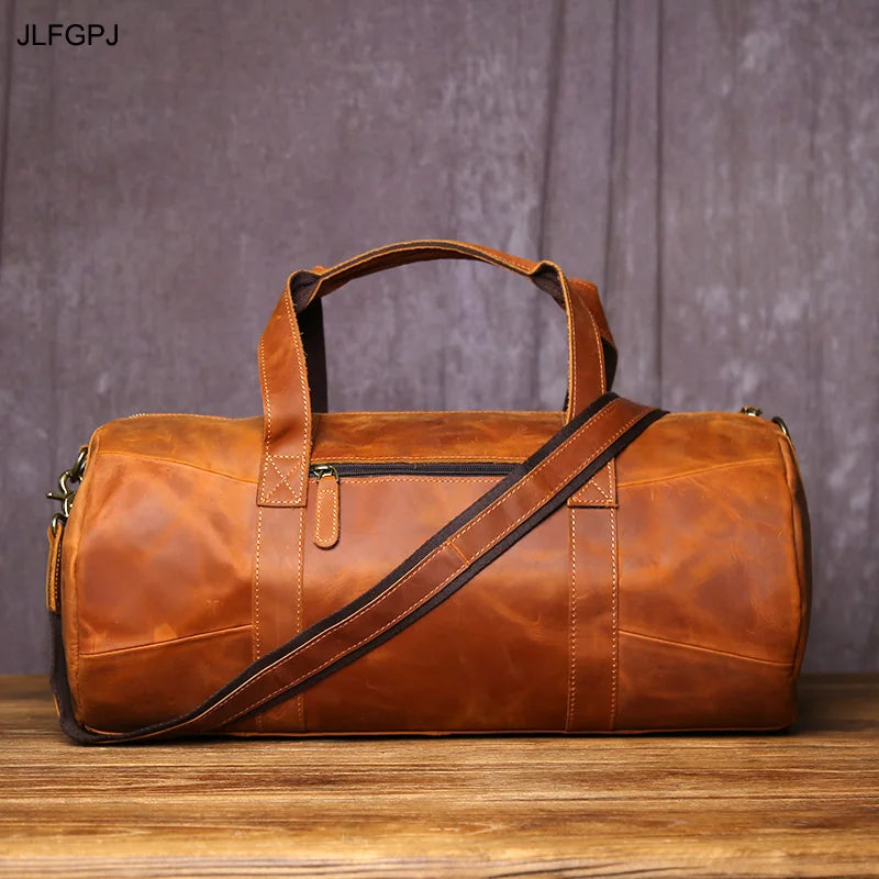 Retro Men's Crossbody Travel Bag | Genuine Leather Handbag