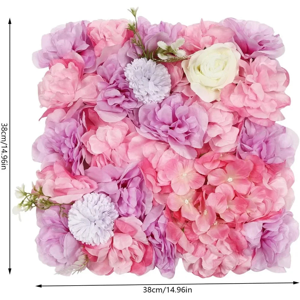 12PCS 3D Flower Wall Panels | Artificial Floral Backdrop Decor