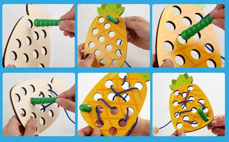 Educational Wooden Lacing Toy | Enhance Fine Motor Skills