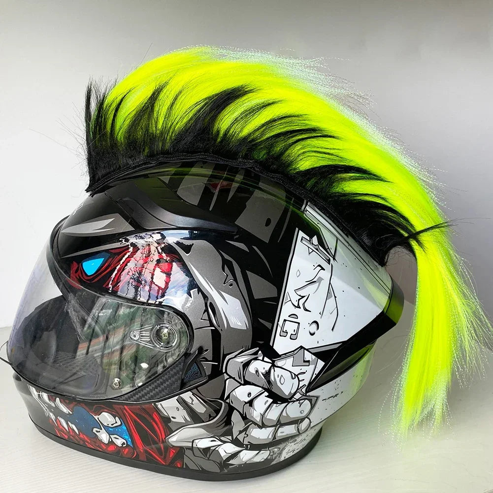 Mohawk Motorcycle Helmet Wig | Unique Helmet Decoration