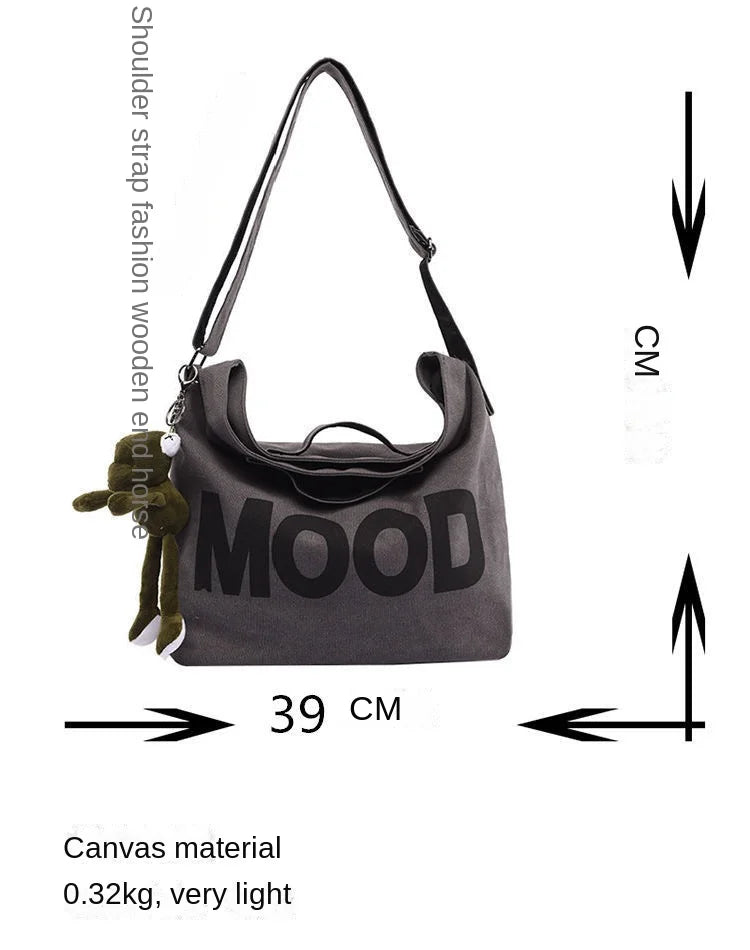 Stylish Women's Canvas Messenger Bag | Trendy Crossbody Handbag