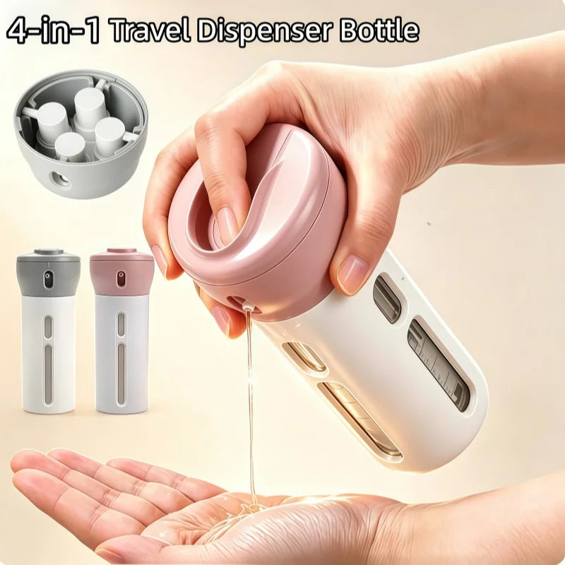 4-in-1 Leakproof Travel Bottle Set for Toiletries & Cosmetics