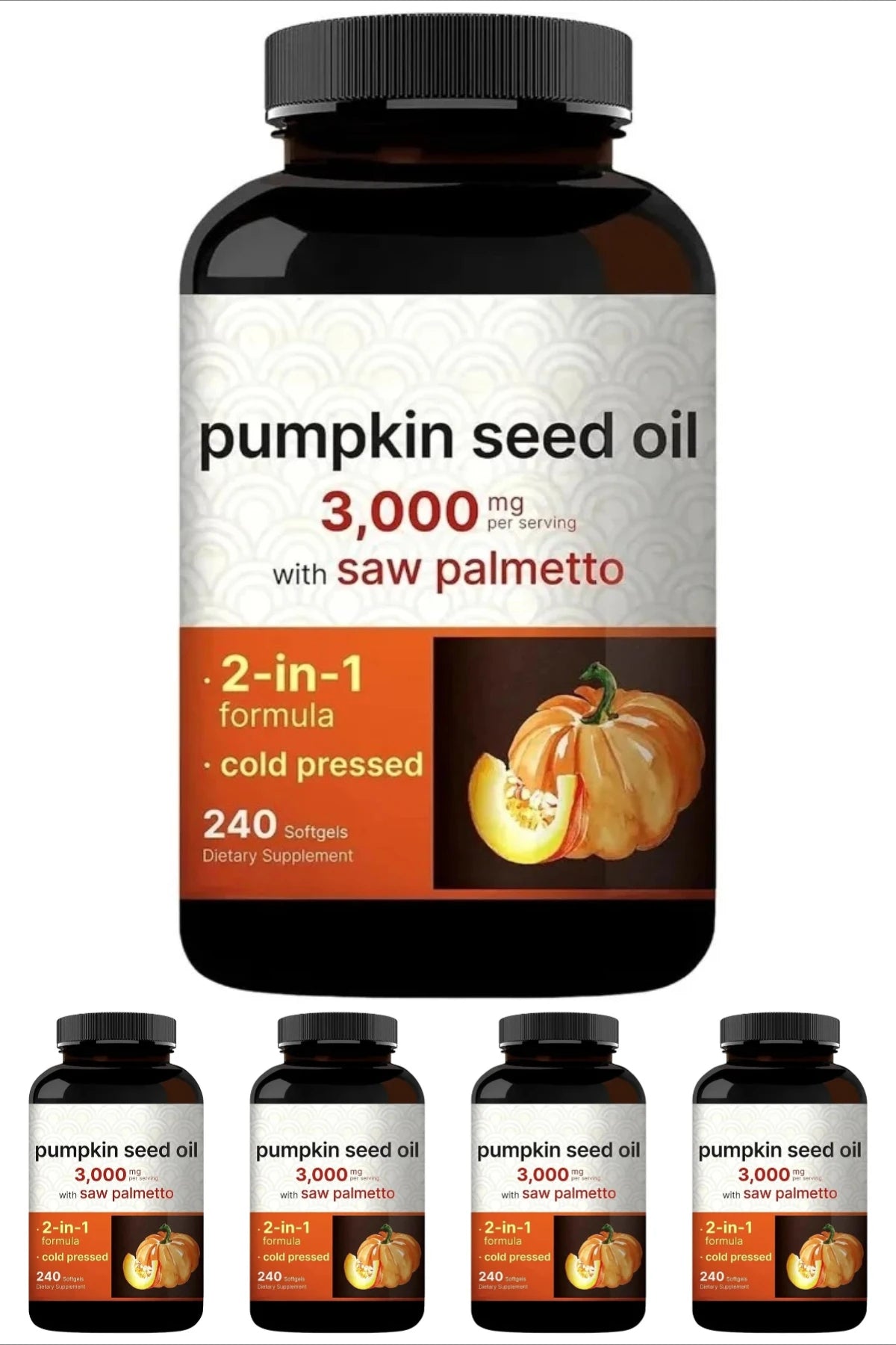 Cold Pressed Pumpkin Seed Oil Softgels | 240 Count Supplement