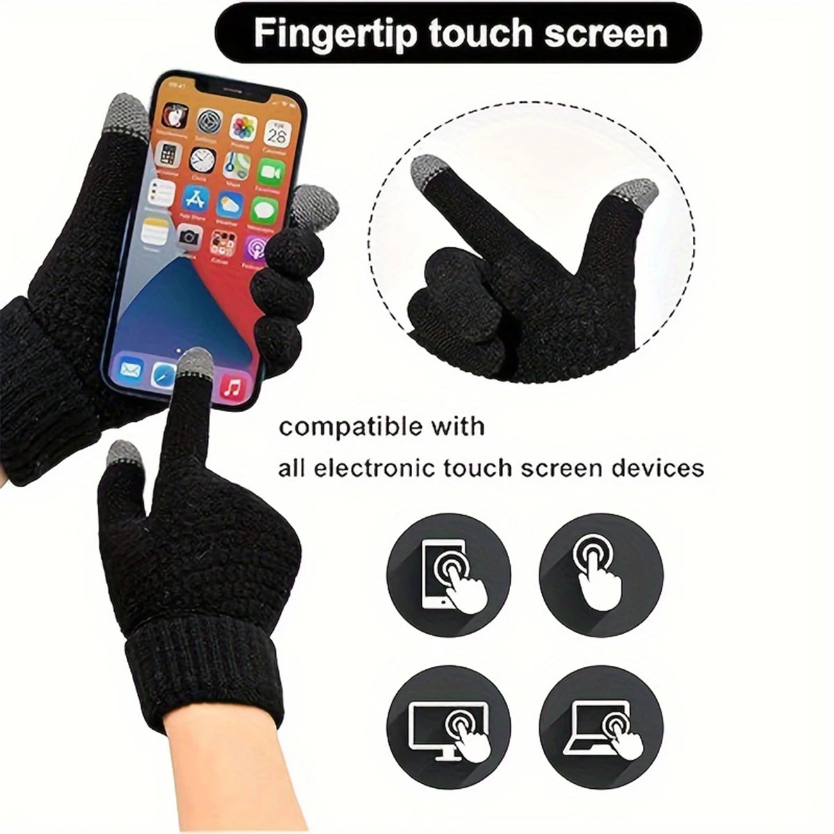 Warm Winter Touch Screen Gloves | Cozy Full Finger Mittens