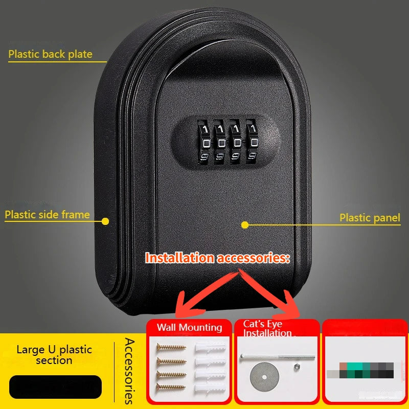 Wall Mount Key Lock Box | Secure 4-Digit Code Storage Organizer