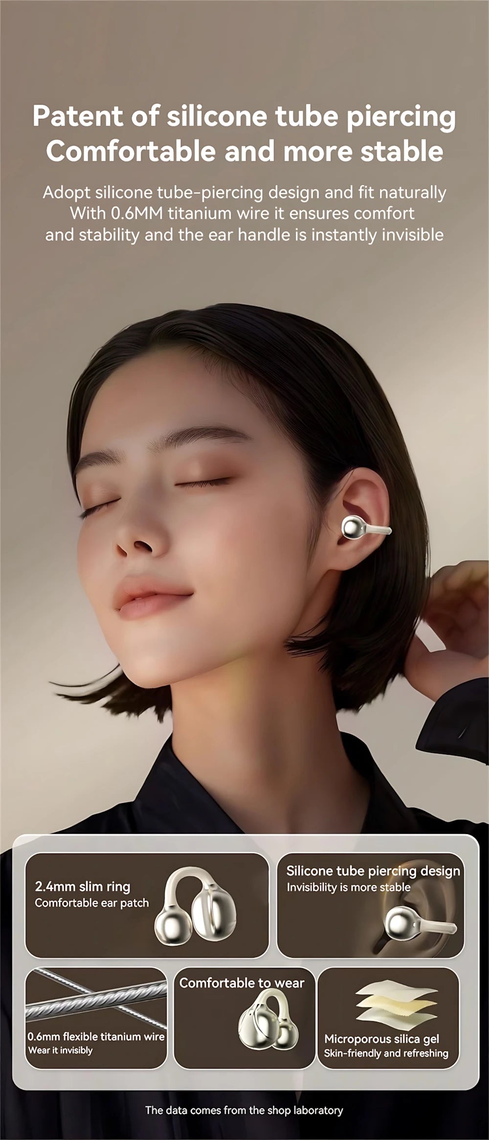 Bluetooth 5.3 Wireless Ear Clip Earphones | Noise Reduction Sports Earbuds
