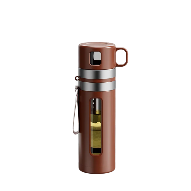 520ML Glass Tea Water Bottle with Tea Infuser | Travel Tumbler