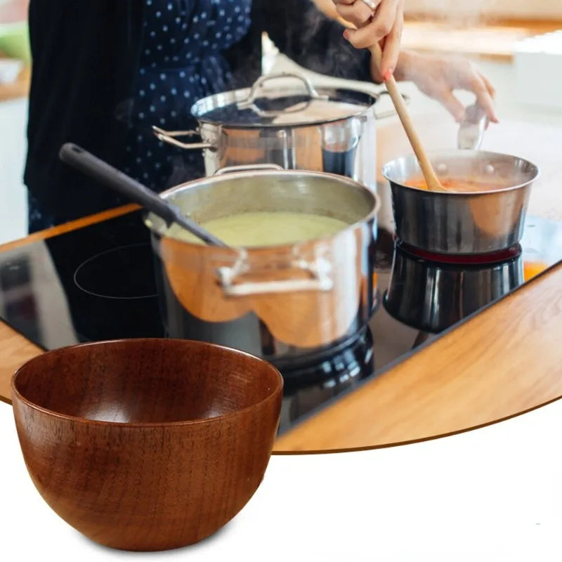 Japanese Style Wooden Bowl | Elegant Natural Tableware