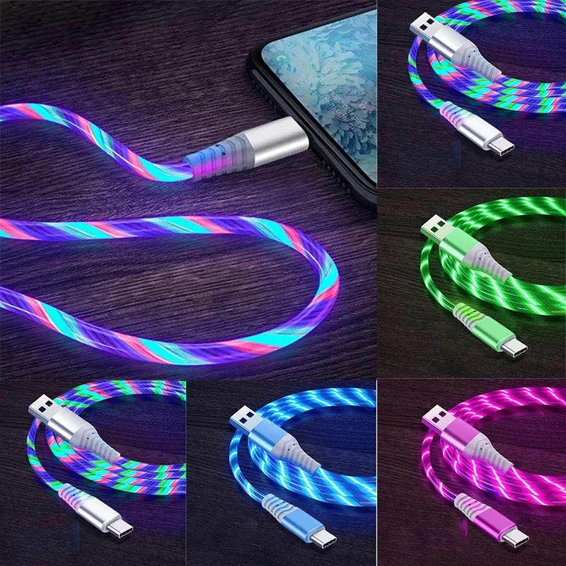Glowing LED Fast Charging Data Cord | Type C & Micro USB Cable
