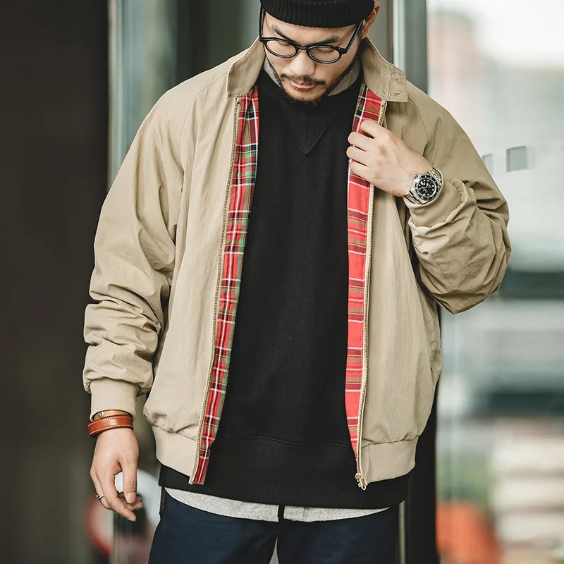 Men's Vintage Khaki Jacket | Retro Casual Outerwear for All Seasons