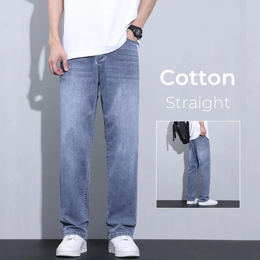 Men's Summer Thin Loose Straight Jeans | Comfortable Denim Trousers