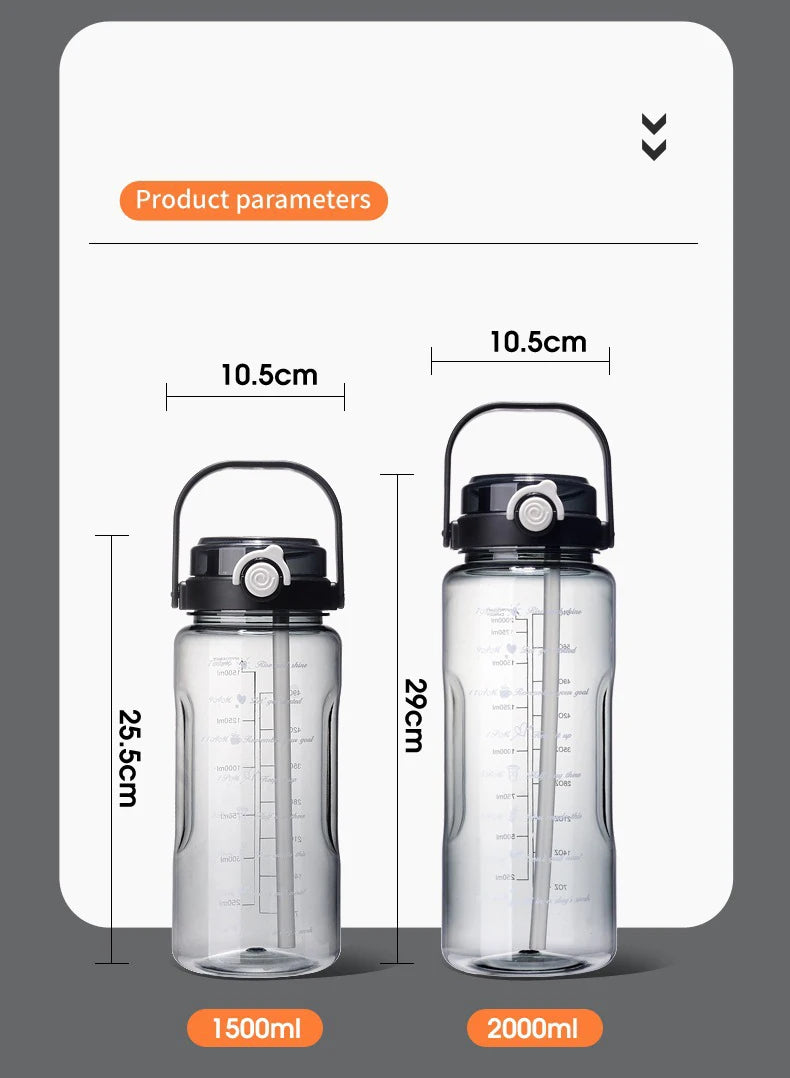 Large Capacity Sport Straw Water Bottle | Hydration Made Easy