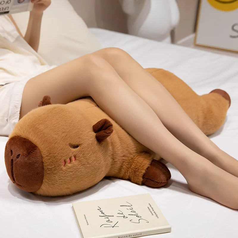 Long Capybara Cartoon Pillow | Comfortable Plush Cushion for Rest