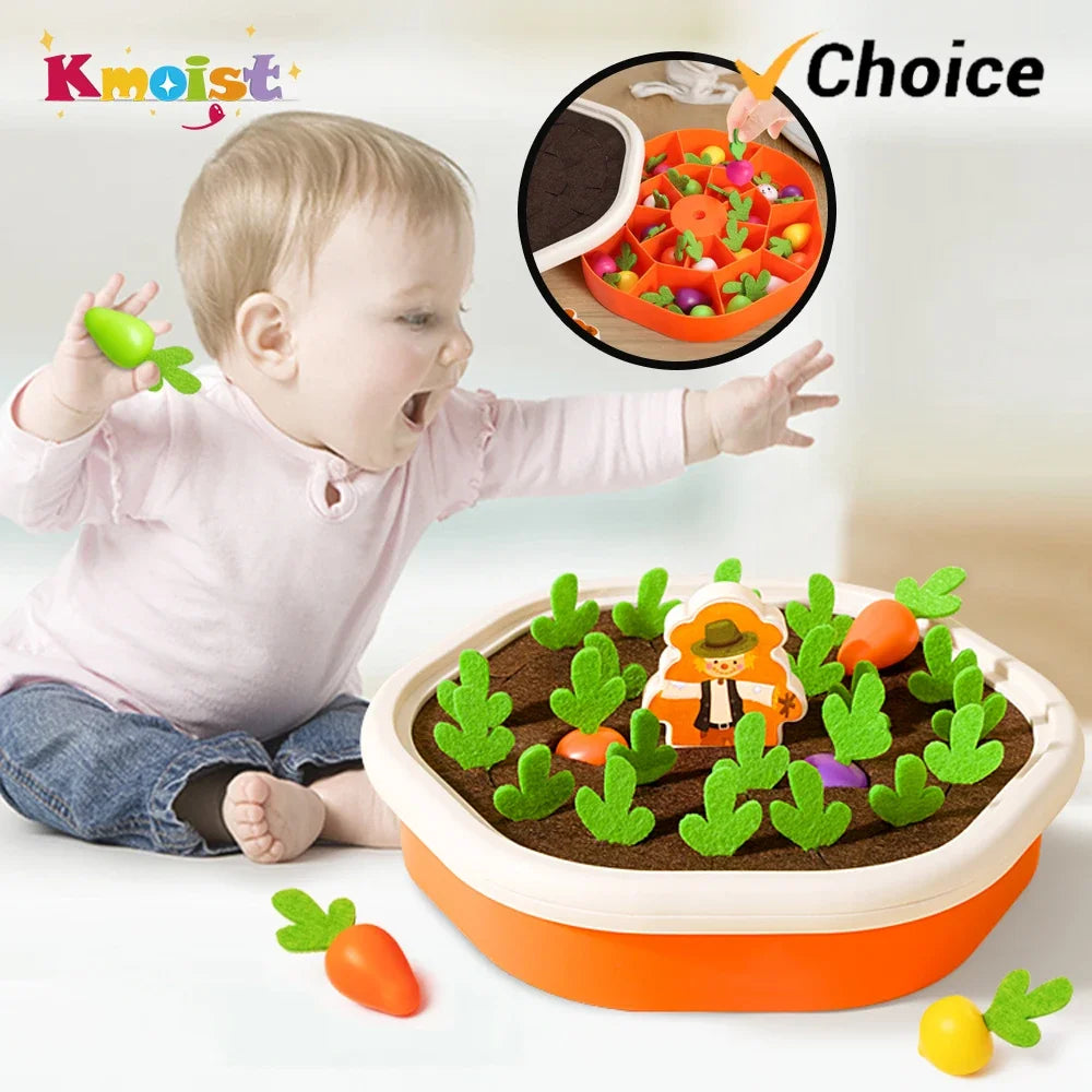 Colorful Shape Blocks Pull Carrot Game Set | Educational Toy for Kids