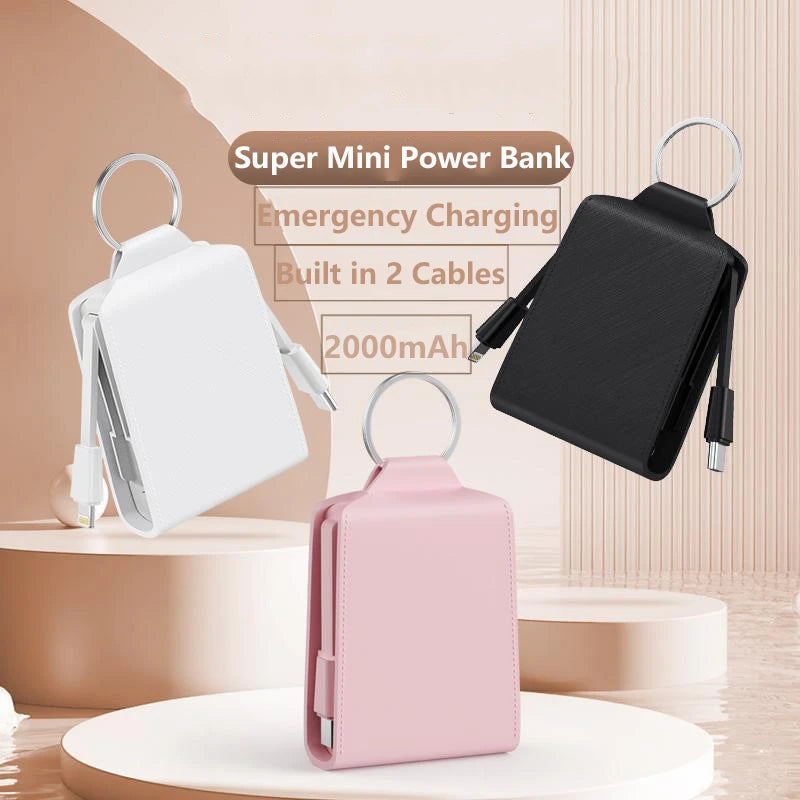 2000mAh Mini Keychain Power Bank | Portable Charger for All Devices