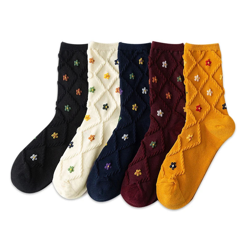 Women's Mid-Calf Floral Socks | Stylish Comfort for Every Occasion