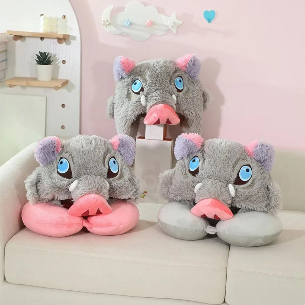 Unisex Boar Head Plush Hat | Cozy Cartoon Anime Costume Accessory