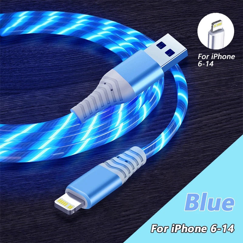 6A Fast Charging Glowing Micro USB & Type C Cable