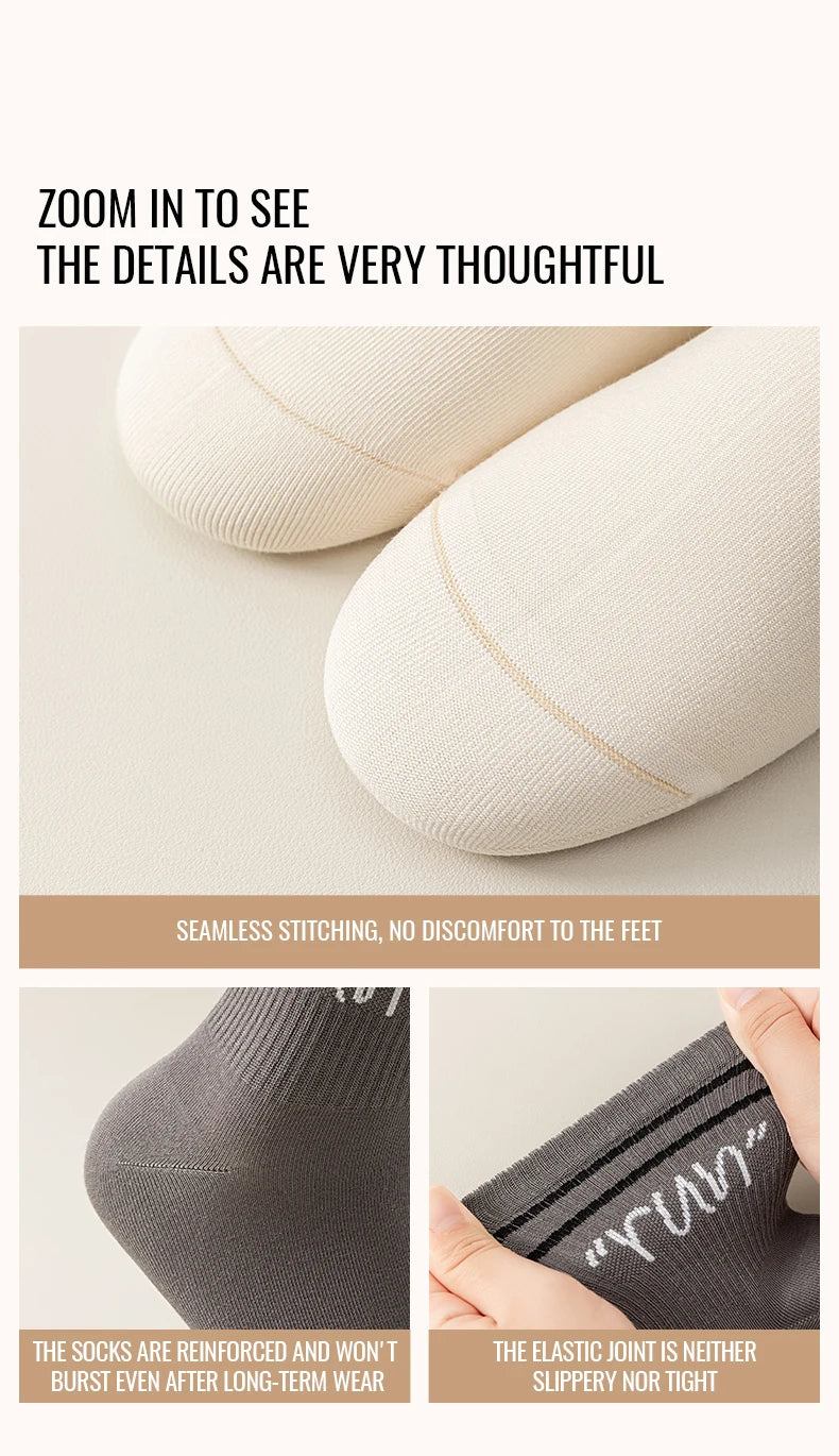 MiiOW Trendy Stripe Letter Sock Men Teen Athletic Sport Sock Moisture Wicking Anti Odor Warm Winter Crew Sock Long Staple Cotton