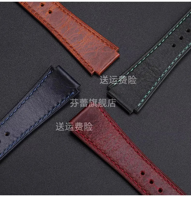 Retro Genuine Leather Watchband | Vintage Men's Bracelet 18MM