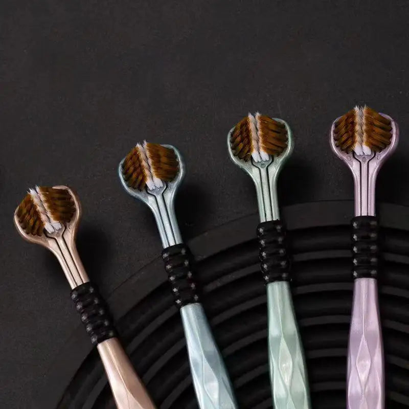 New 1PCS/2PCS/4PCS/8PC Three Sided Soft Bristled Toothbrush Adult Household Cleaning Gingival Protection Advanced Toothbrush