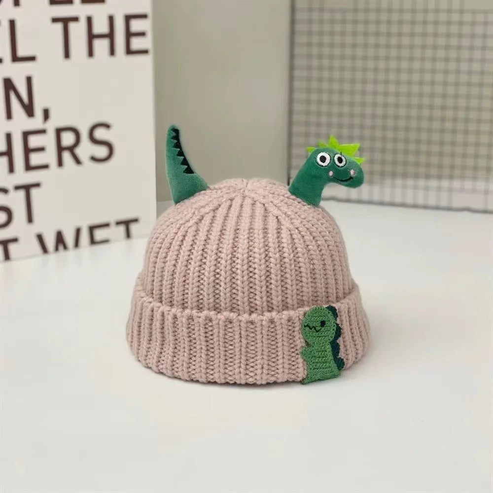 Cute Dinosaur Baby Knitted Winter Hat | Warm Wool-Blend Beanie