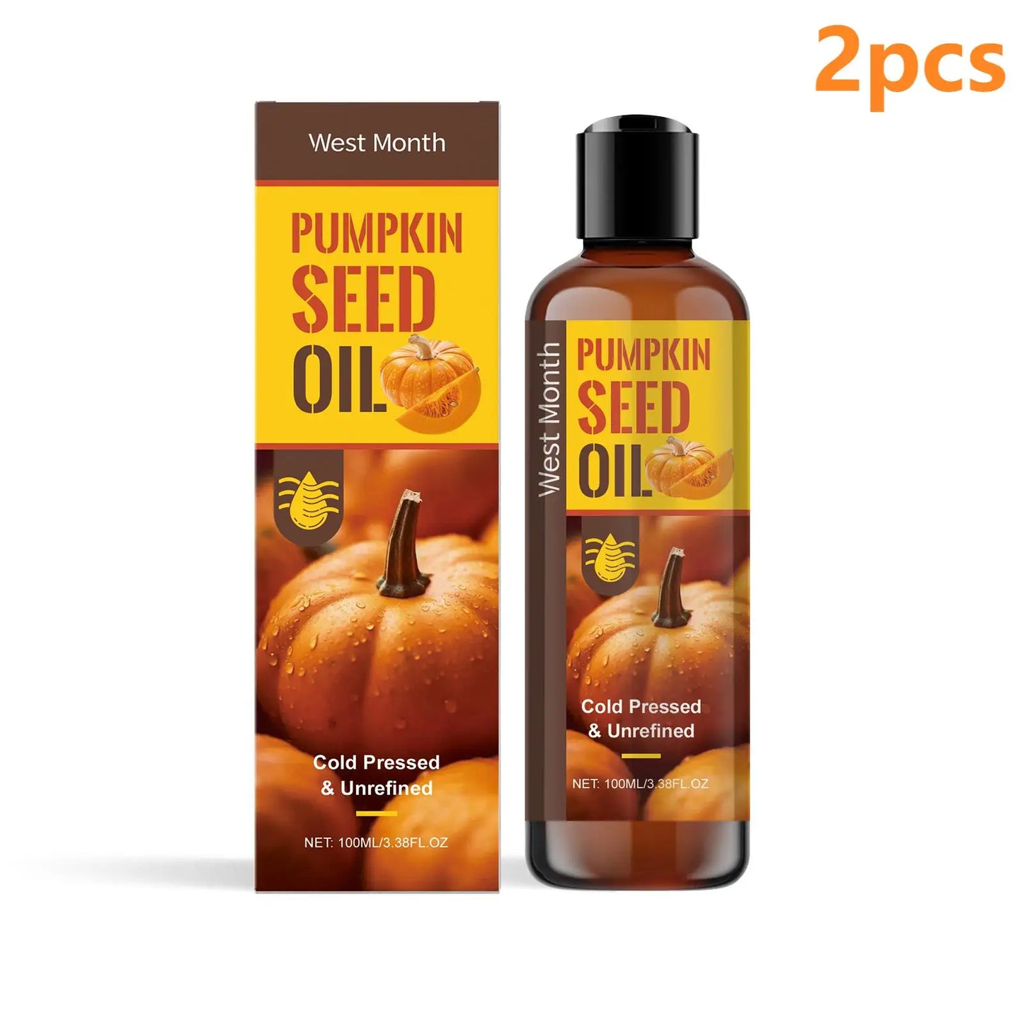 Organic Pumpkin Seed Oil for Hair Growth & Skin Hydration