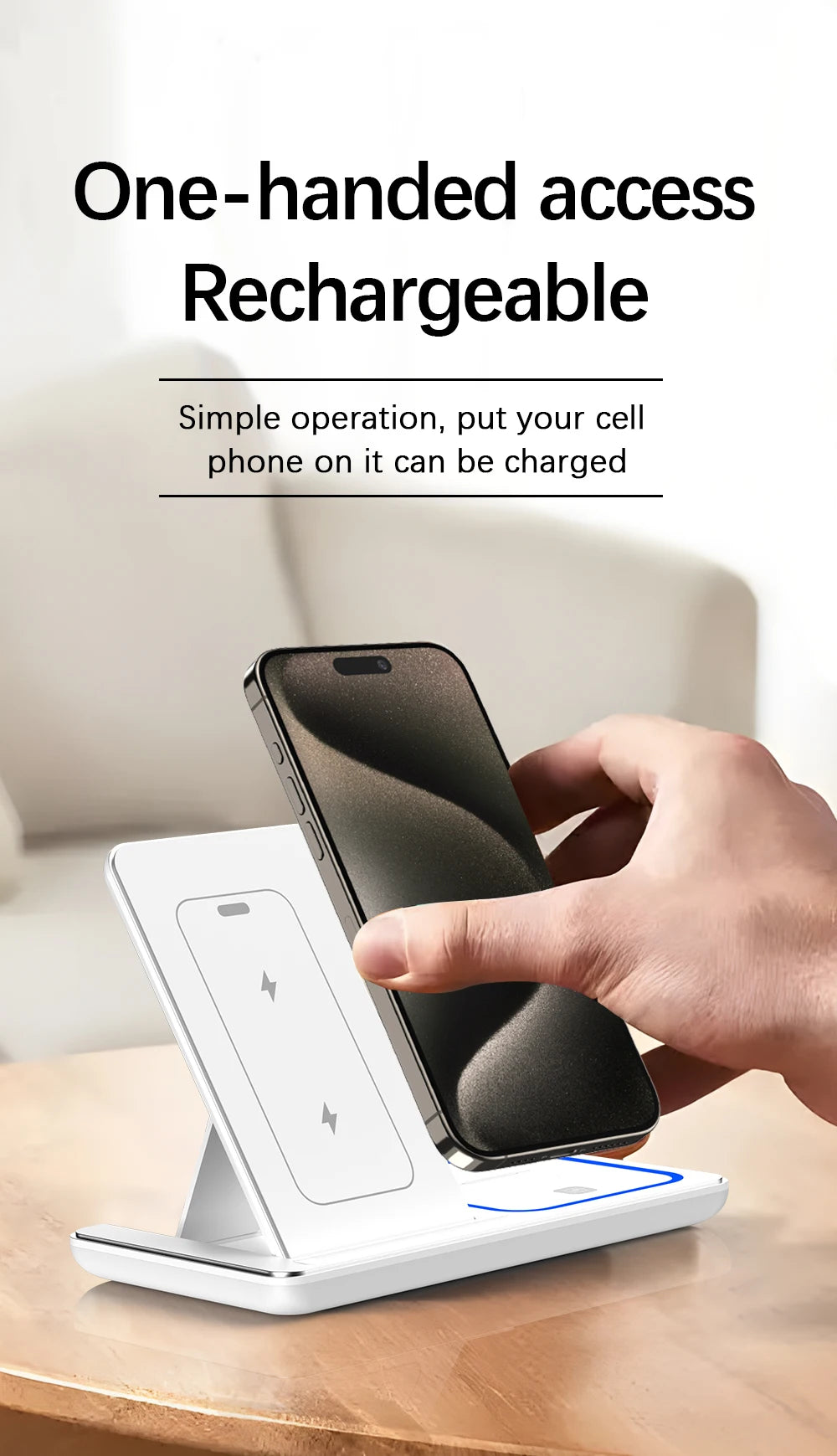 30W Foldable 3-in-1 Wireless Charging Station | Fast Qi Charger