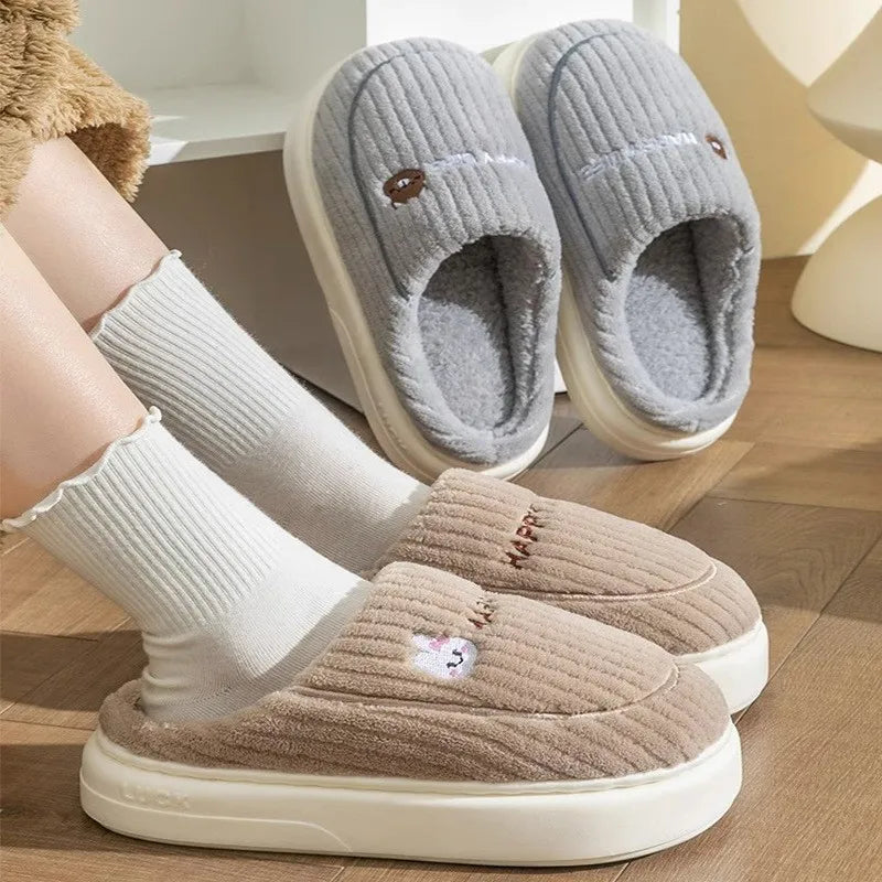 Warm Cotton Slippers for Women | Cozy Non-Slip Indoor Shoes