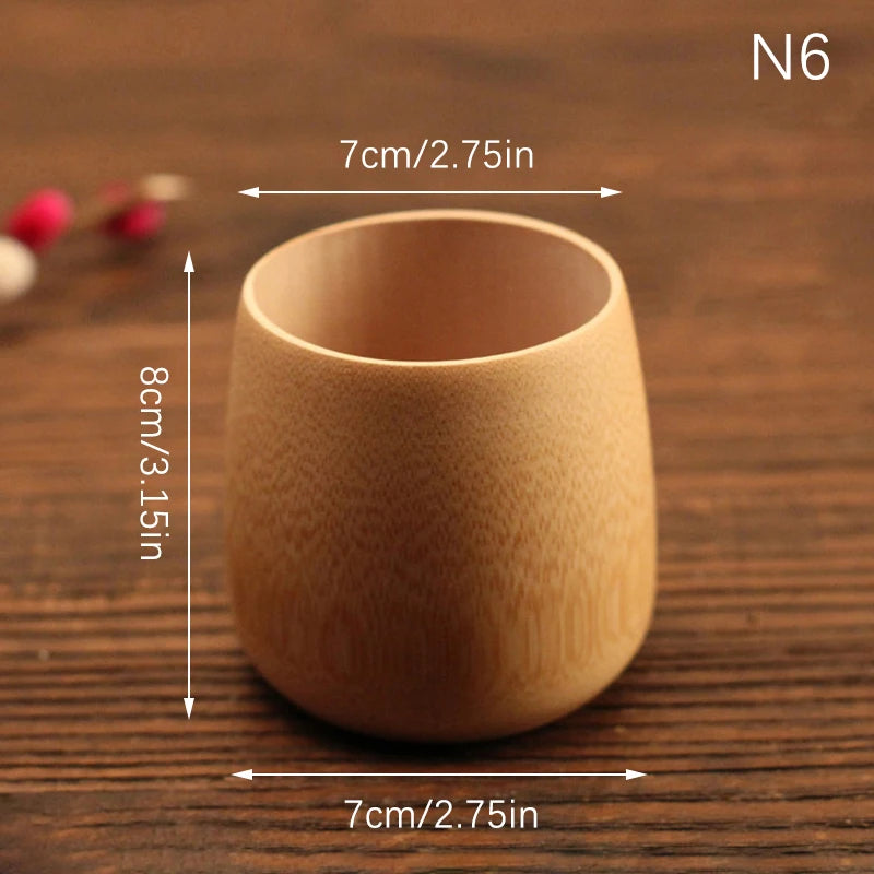 Handmade Bamboo Drinking Mug | Natural Carved Wooden Cup
