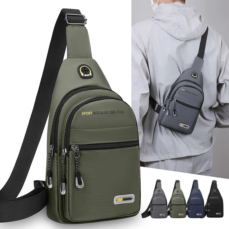 Men's Casual Shoulder Bag with Multiple Pockets for Storage Suitable for Lightweight Shoulder Bags Multifunctional Chest Bags