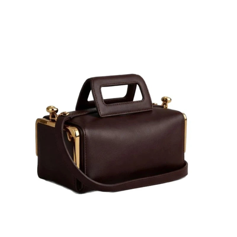Luxury Retro Clip Handbag | Elegant Large Capacity Crossbody Bag