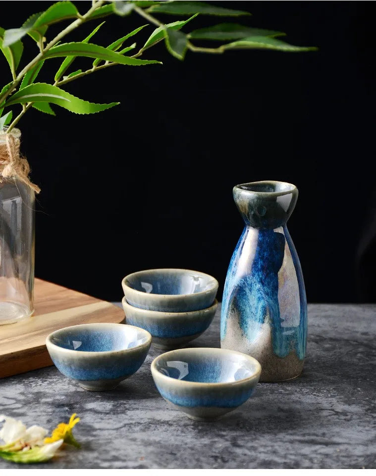Japanese Vintage Ceramic Sake Pot | Elegant Wine Dispenser