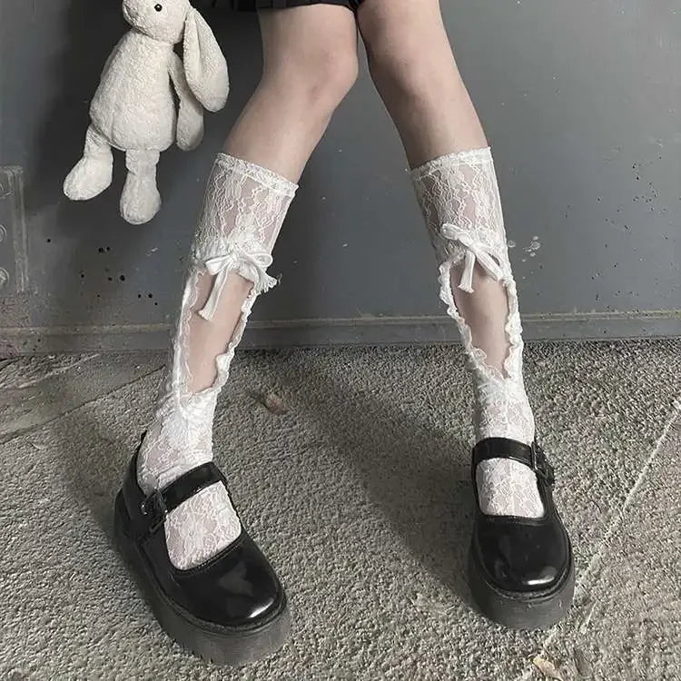 Stylish Women's Black Middle Tube Socks | Trendy Summer Crew Socks