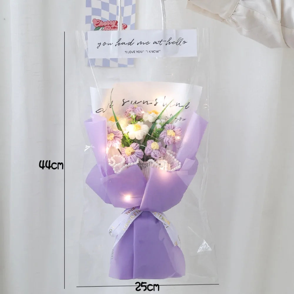Ramo de flores de crochet tejido a mano | Regalos perfectos para graduación y decoración del hogar