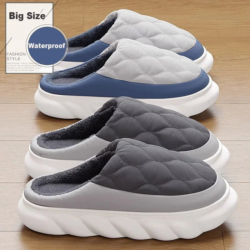 Men's Winter Waterproof Slippers | Cozy Indoor Home Shoes