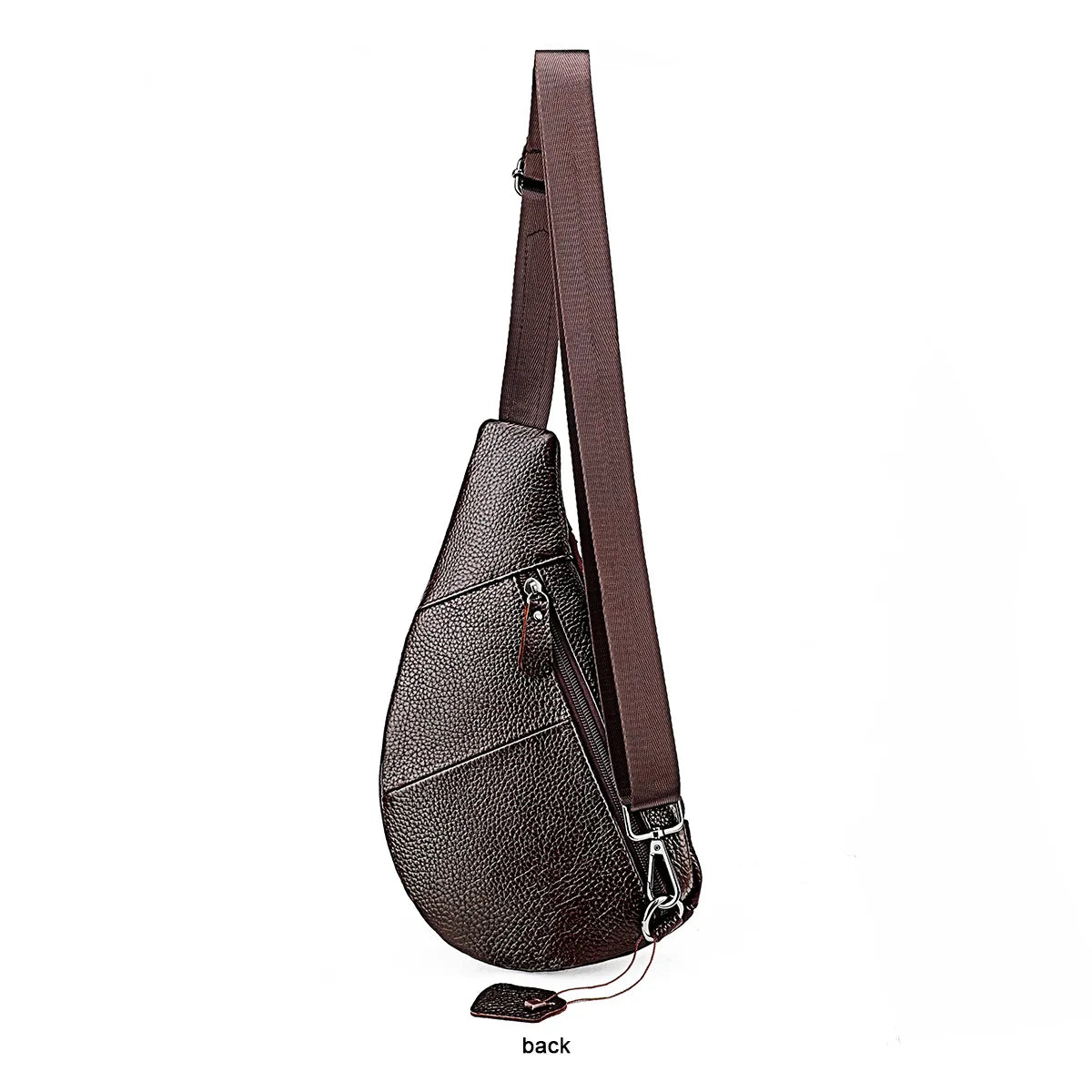 Men's Genuine Leather Chest Bag | Casual Triangle Crossbody Sling
